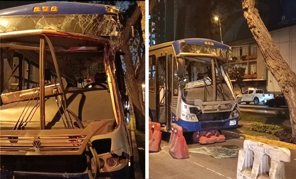 Bus del corredor azul cocha contra árbol y deja varios heridos
