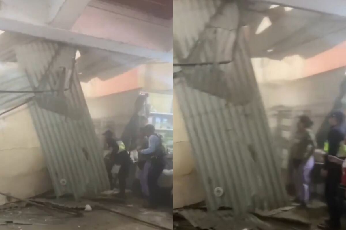 Derrumbe de techo en centro comercial de Chosica deja heridos