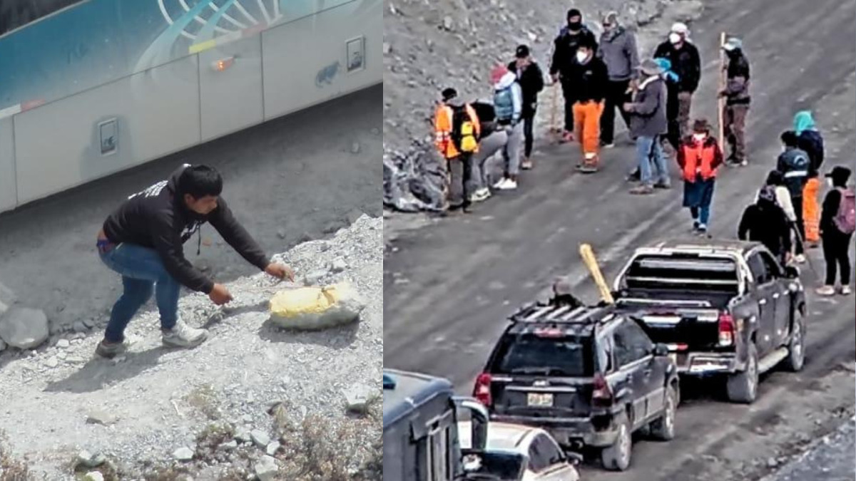 Camioneta de trabajadores de Antamina es apedreada por comuneros