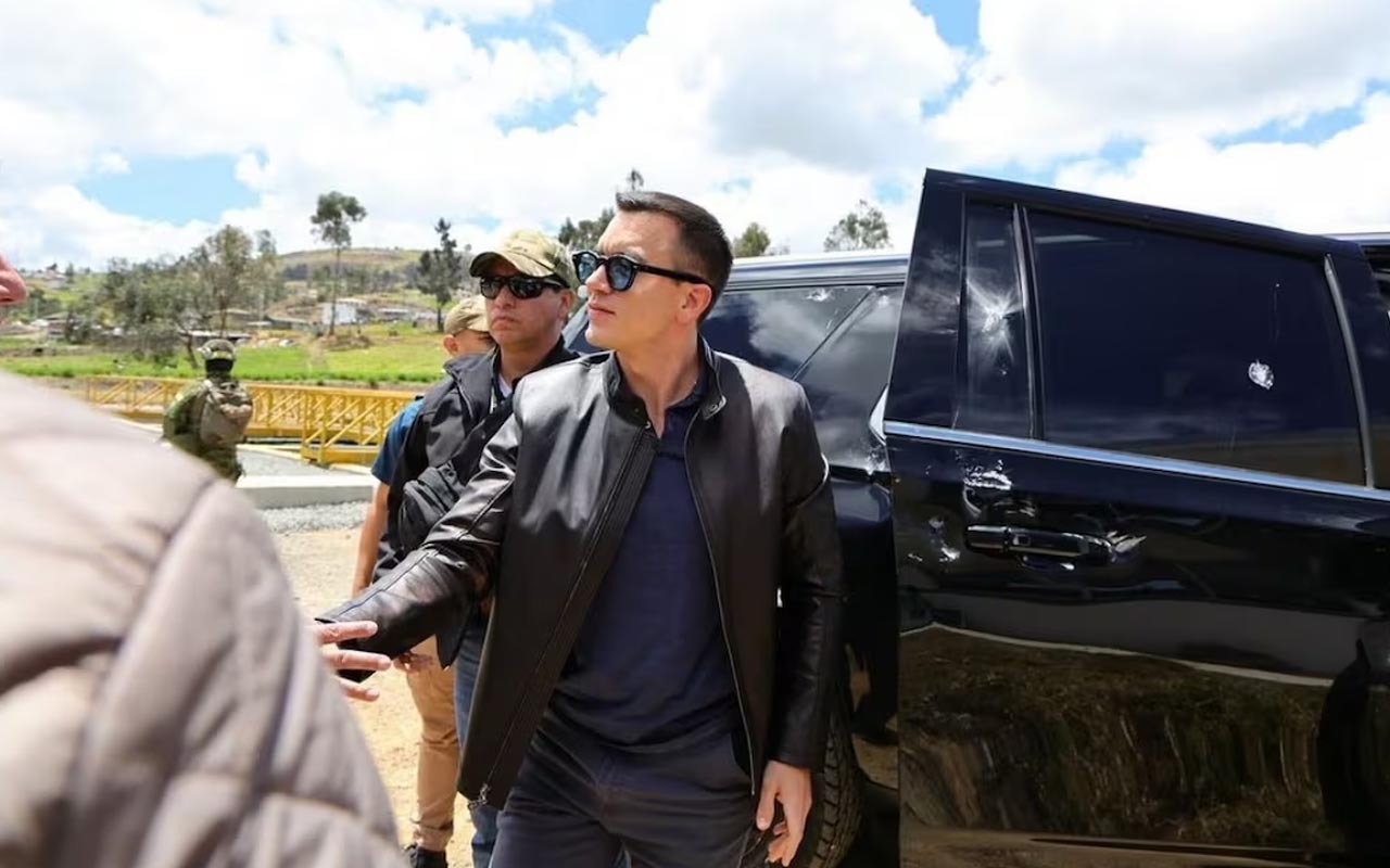 Atacan a tiros caravana presidencial en Ecuador