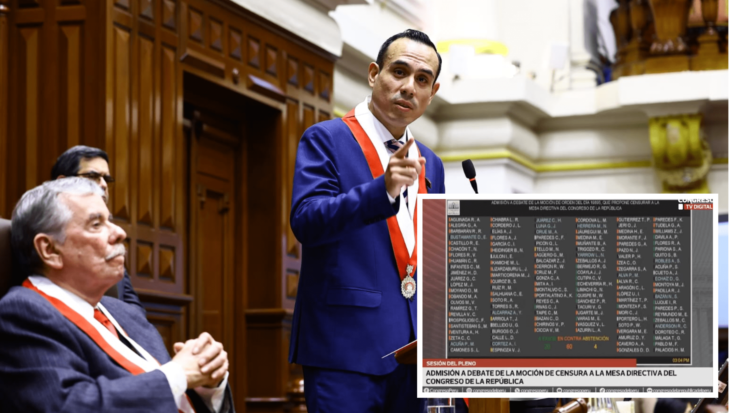 Congreso rechaza admitir moción de censura contra la Mesa Directiva encabezada por José Jerí