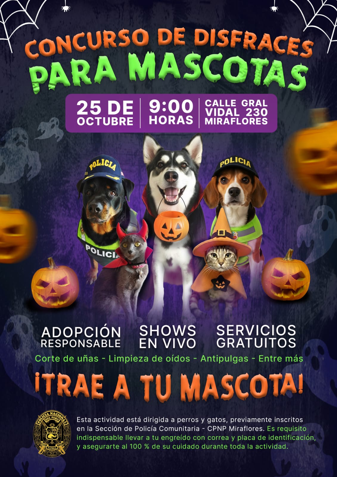 Comisaría de Miraflores realiza campaña gratuita para el cuidado y bienestar de mascotas