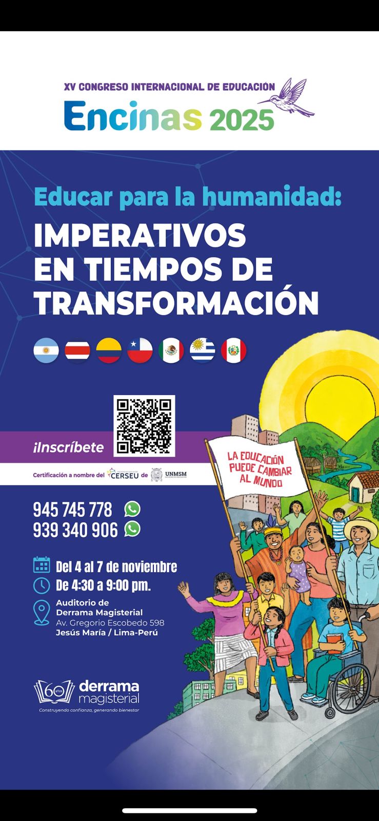 Derrama Magisterial convoca al XV Congreso Internacional de Educación Encinas