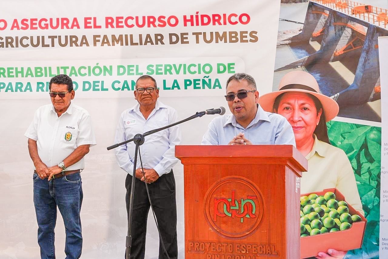 MIDAGRI: Gobierno asegura la irrigación de cultivos de la agricultura familiar con la inauguración del canal La Peña en Tumbes