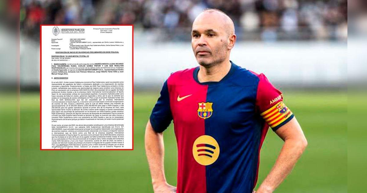Español Andrés Iniesta será citado por Fiscalía en Perú