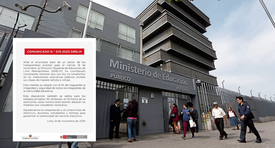 Paro nacional del 14 de noviembre: ¿habrá clases presenciales en Lima y Callao?