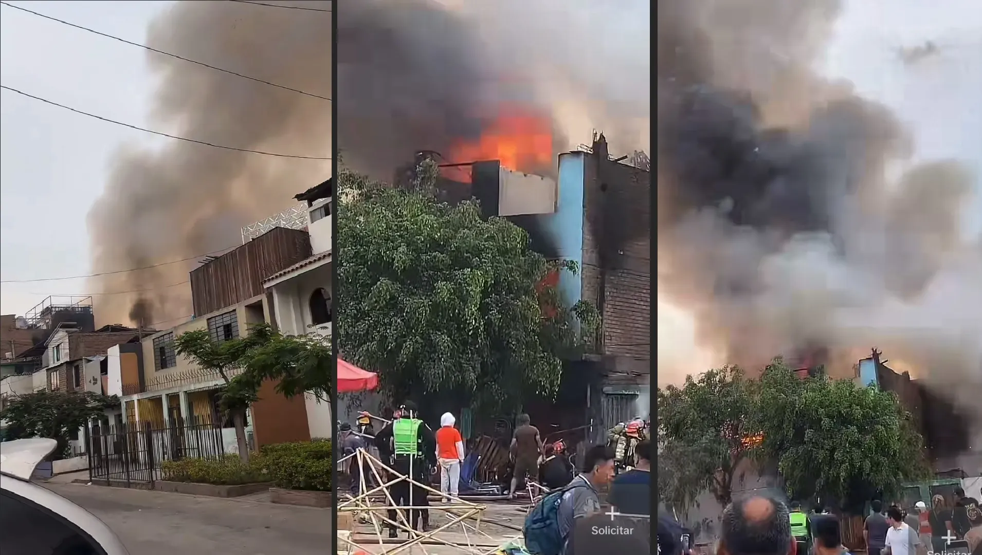 Incendio en Ate moviliza a 14 unidades de bomberos y ambulancias del Minsa