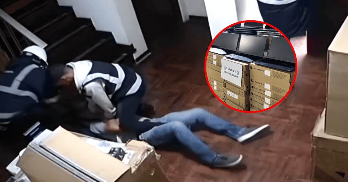 Cae menor de 17 años con 388 laptops robadas