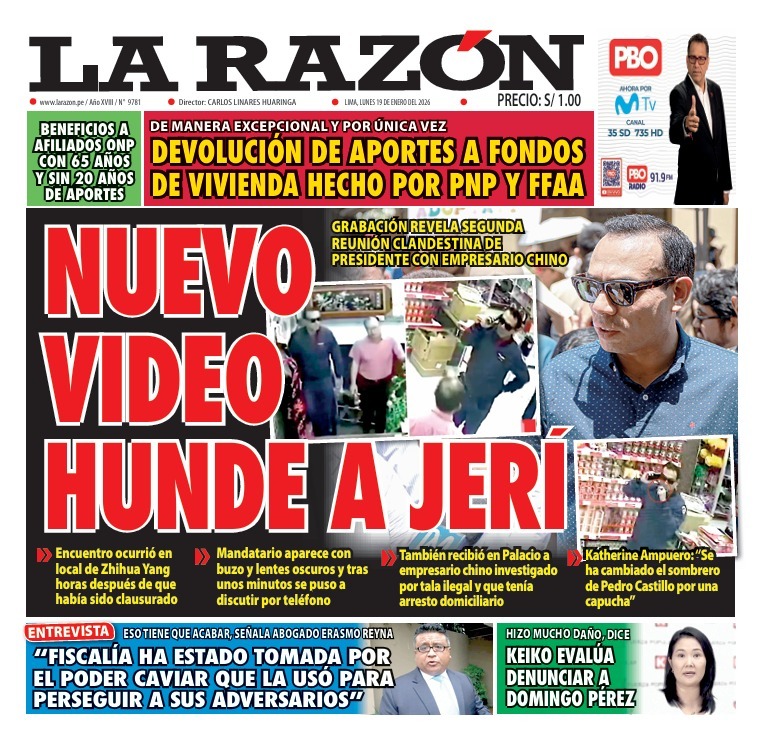 Portada Diario La Razón (19/01/2026)