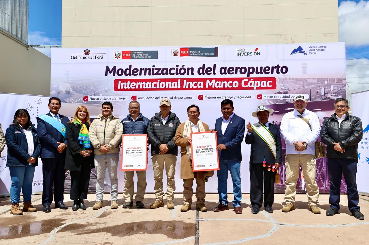 PCM: Gobierno impulsa modernización de aeropuerto y ejecución de obras de agua potable y alcantarillado en región Puno