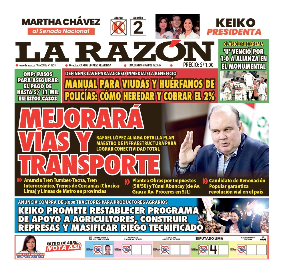 Portada Diario La Razón (05/04/2026)