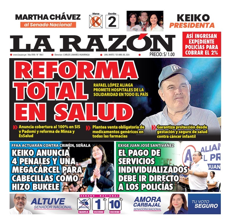Portada Diario La Razón (7/04/2026)