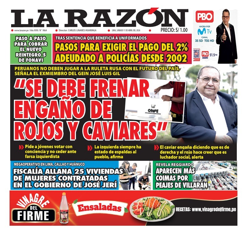 Portada Diario La Razón (11/04/2026)