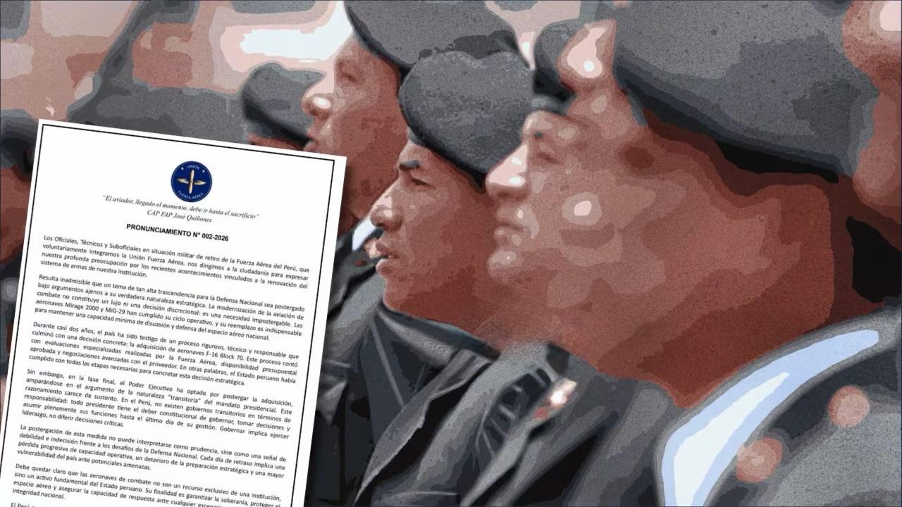 Postergar compra de  F-16 es un peligro para  la seguridad nacional