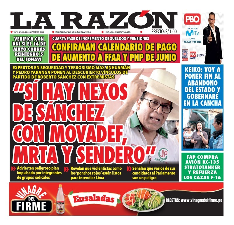 Portada Diario La Razón (11/05/2026)
