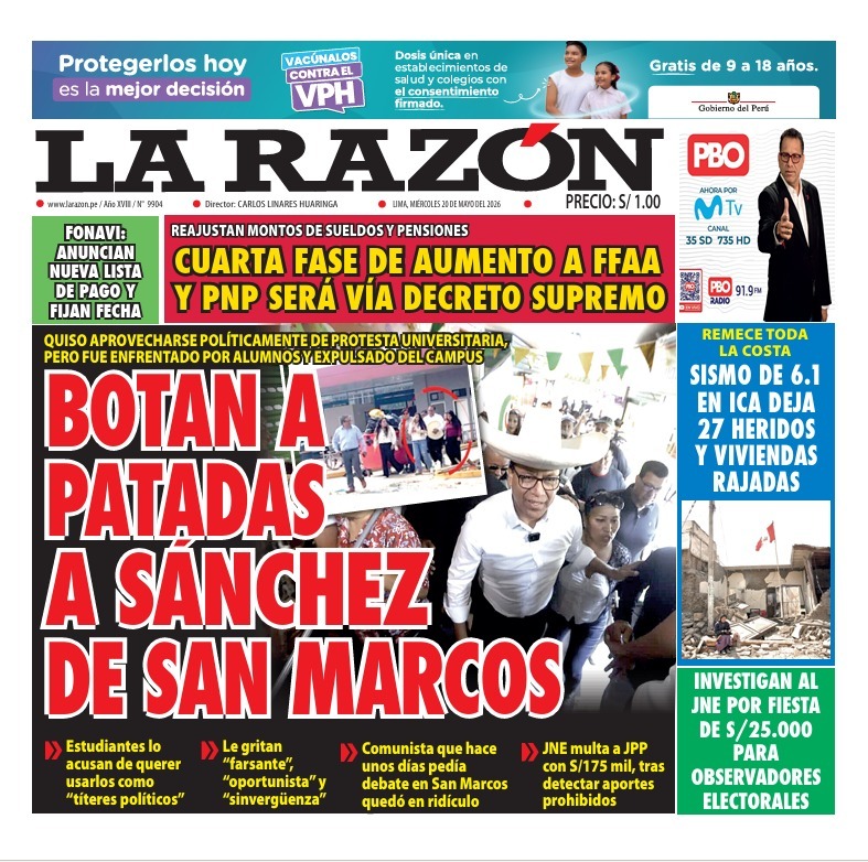 Portada Diario La Razón (20/05/2026)