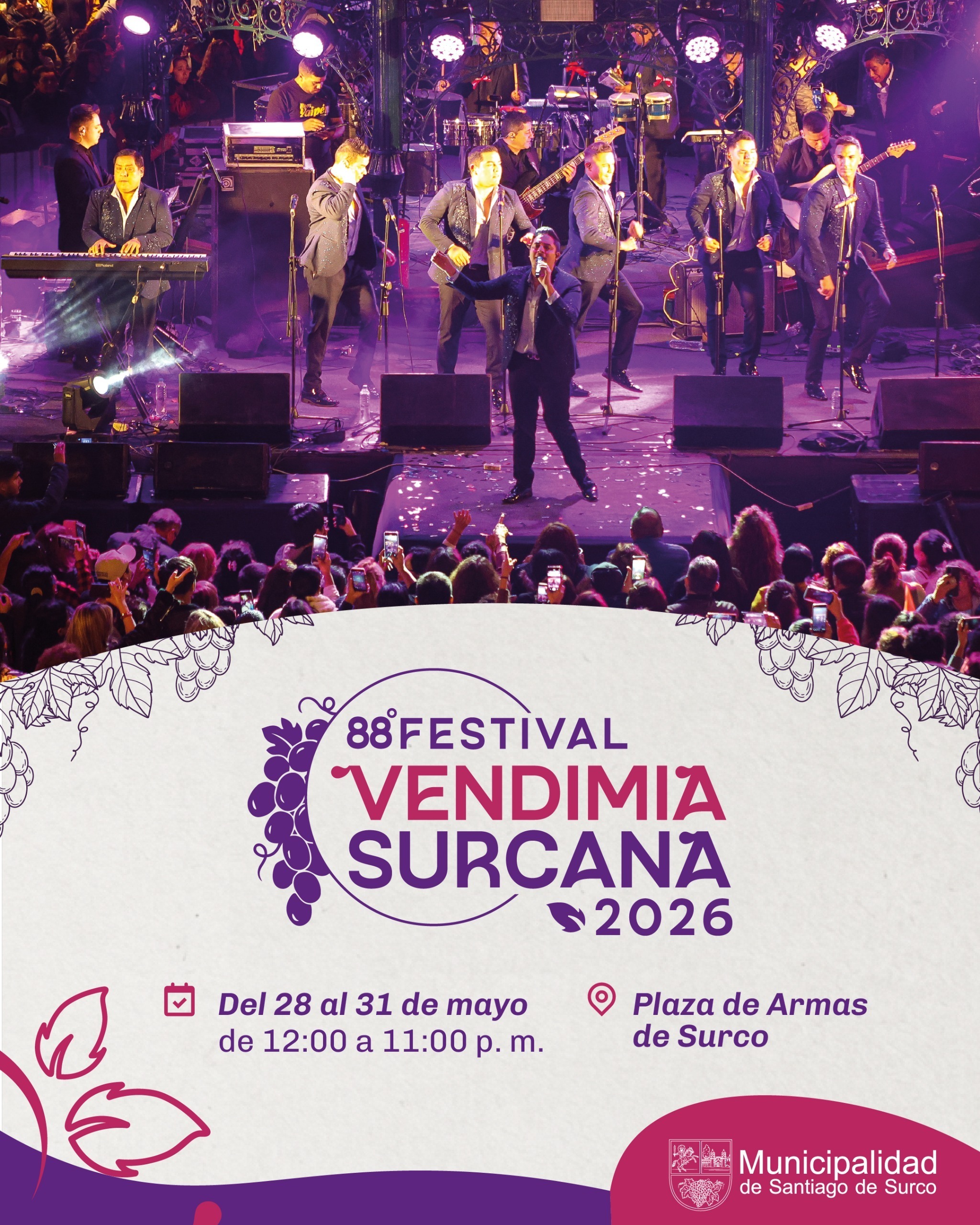Festival de la Vendimia de Surco llega con Daniela Darcourt, Hermanos Yaipén, Río y más