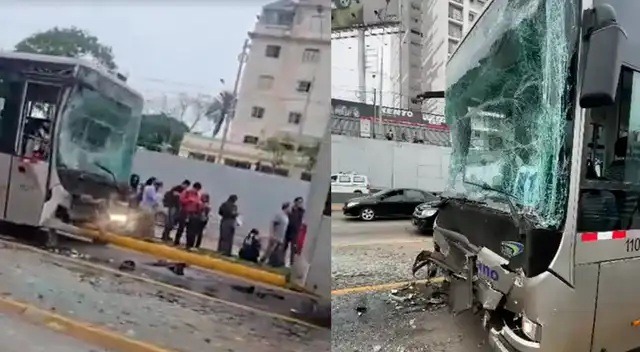 Choque múltiple del Metropolitano en Angamos deja decenas de heridos