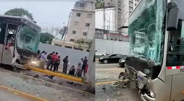 Choque múltiple del Metropolitano en Angamos deja decenas de heridos