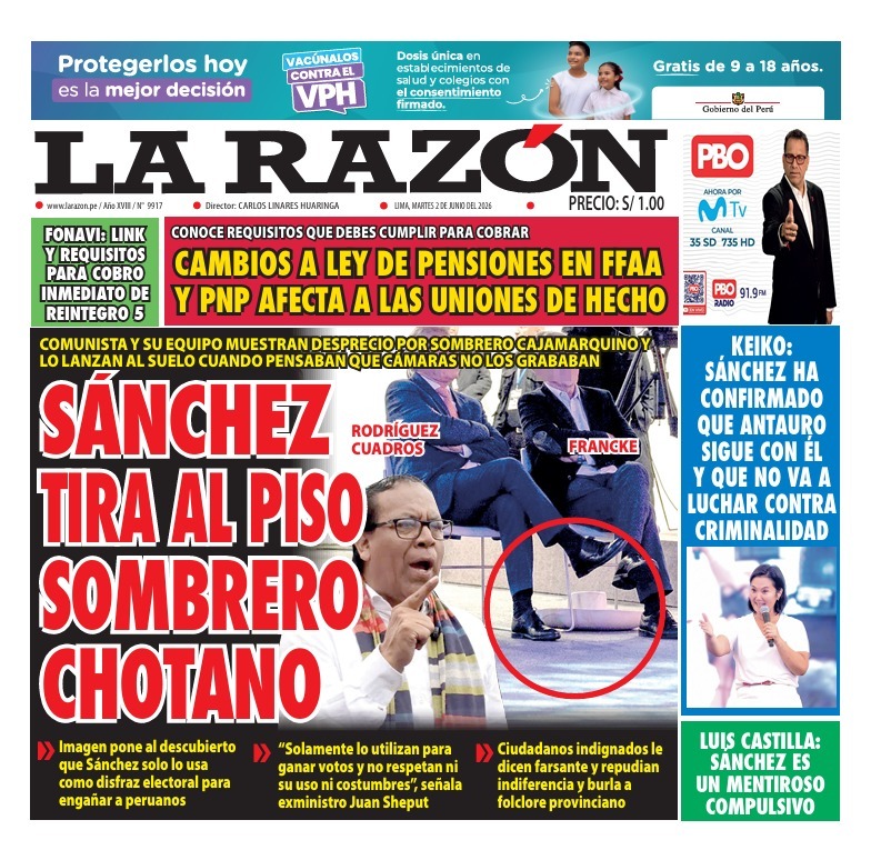 Portada Diario La Razón (2/06/2026)