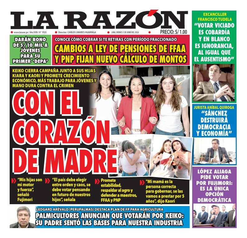 Portada Diario La Razón (5/06/2026)