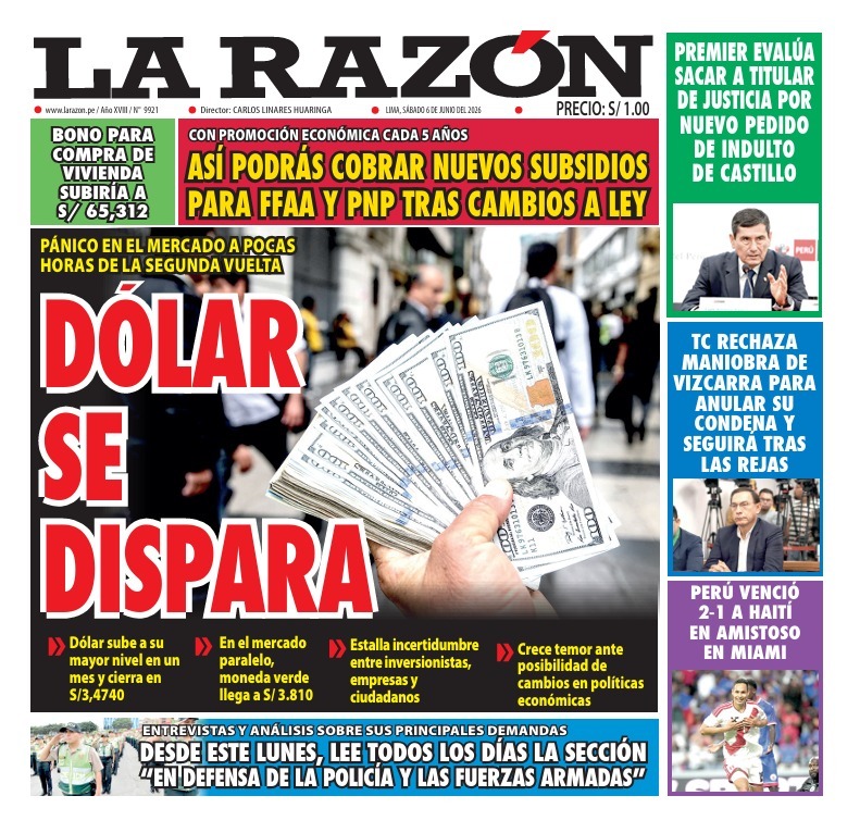 Portada Diario La Razón (6/06/2026)