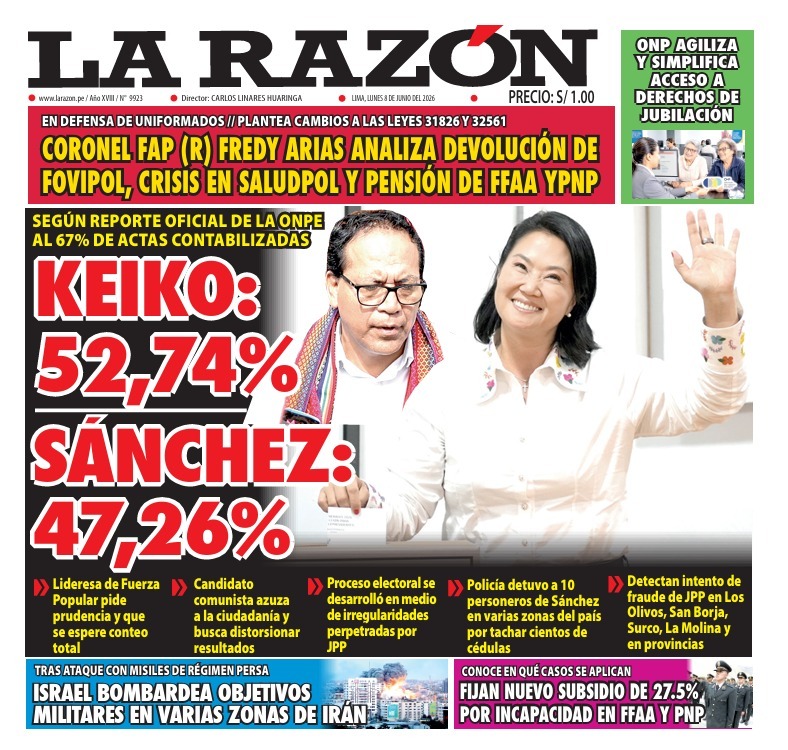 Portada Diario La Razón (8/06/2026)