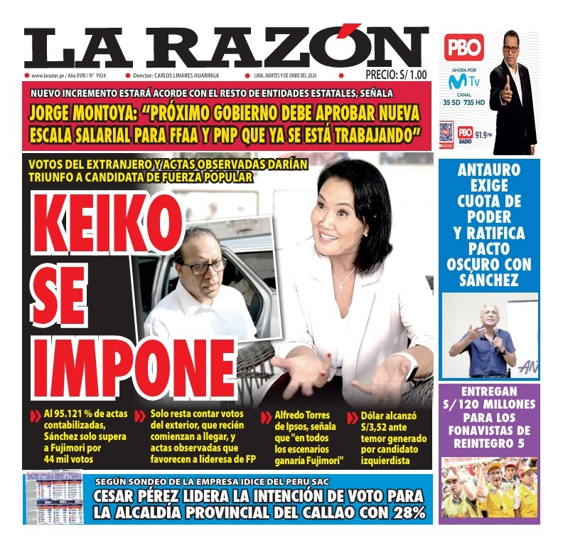 Portada Diario La Razón (9/06/2026)