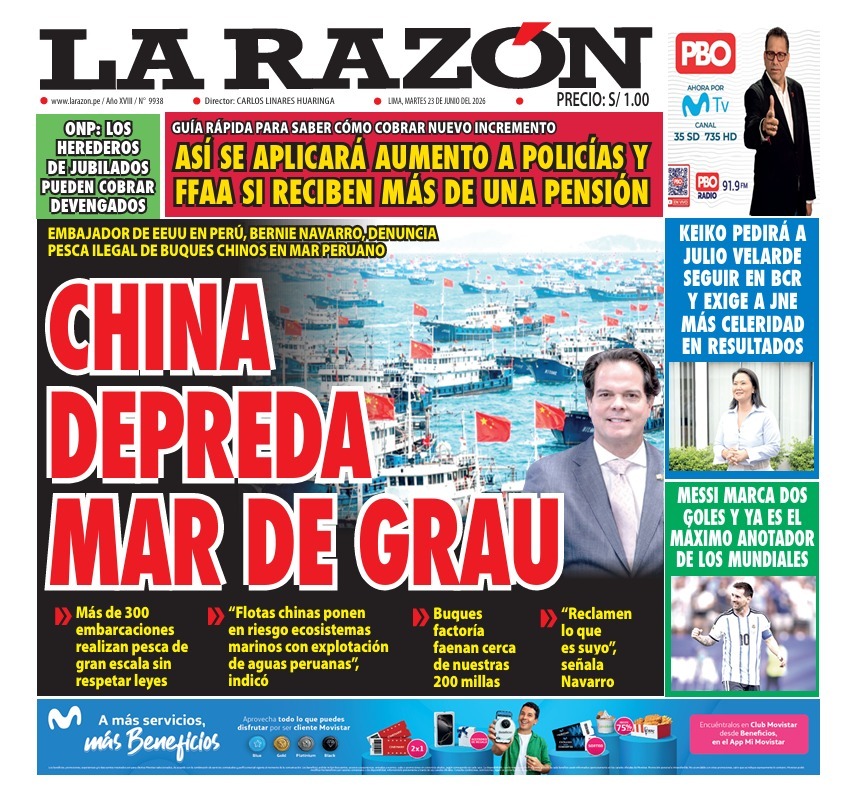 Portada Diario La Razón (23/06/2026)