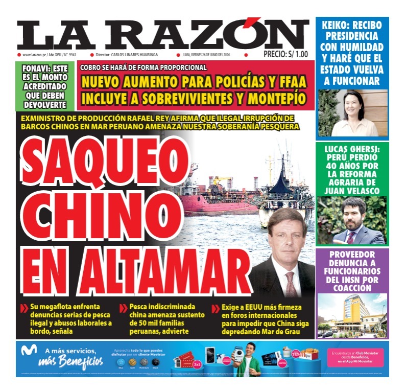 Portada Diario La Razón (26/06/2026)
