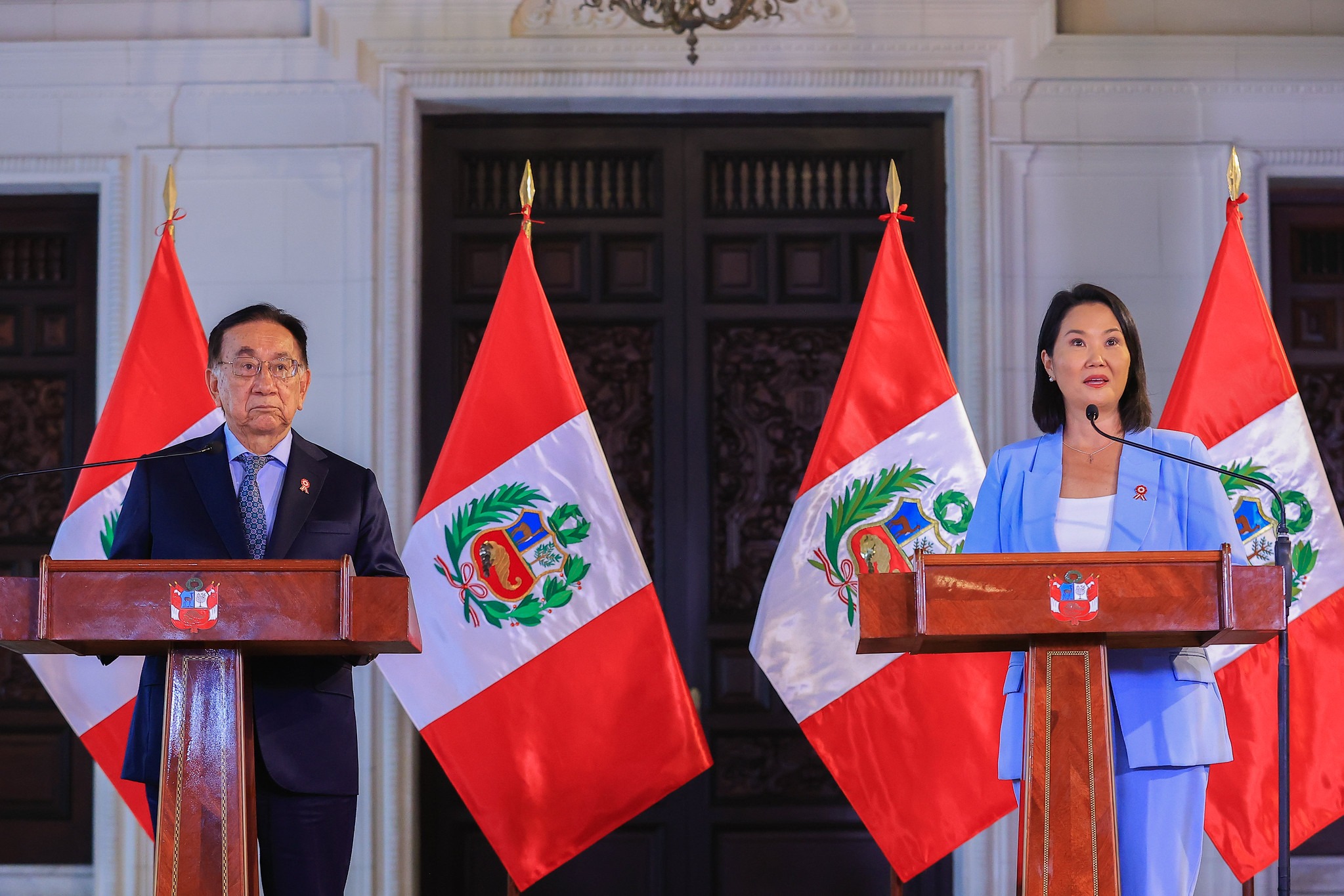 Keiko Fujimori regresó a Palacio de Gobierno