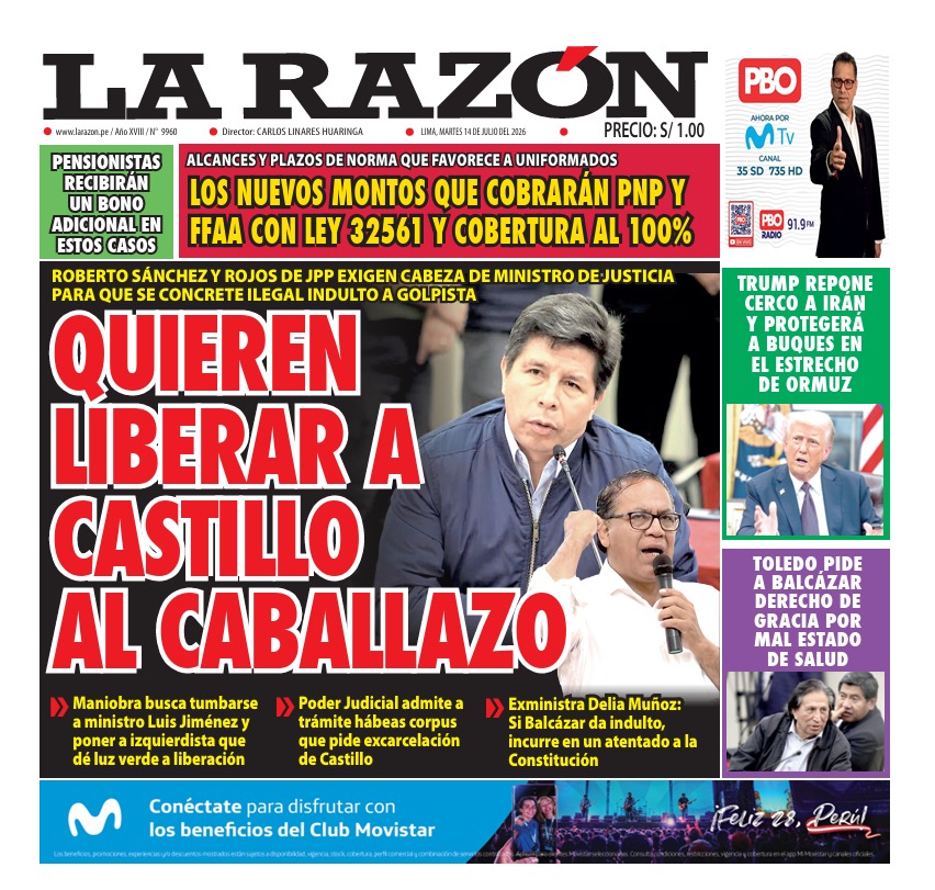 Portada Diario La Razón (14/07/2026)
