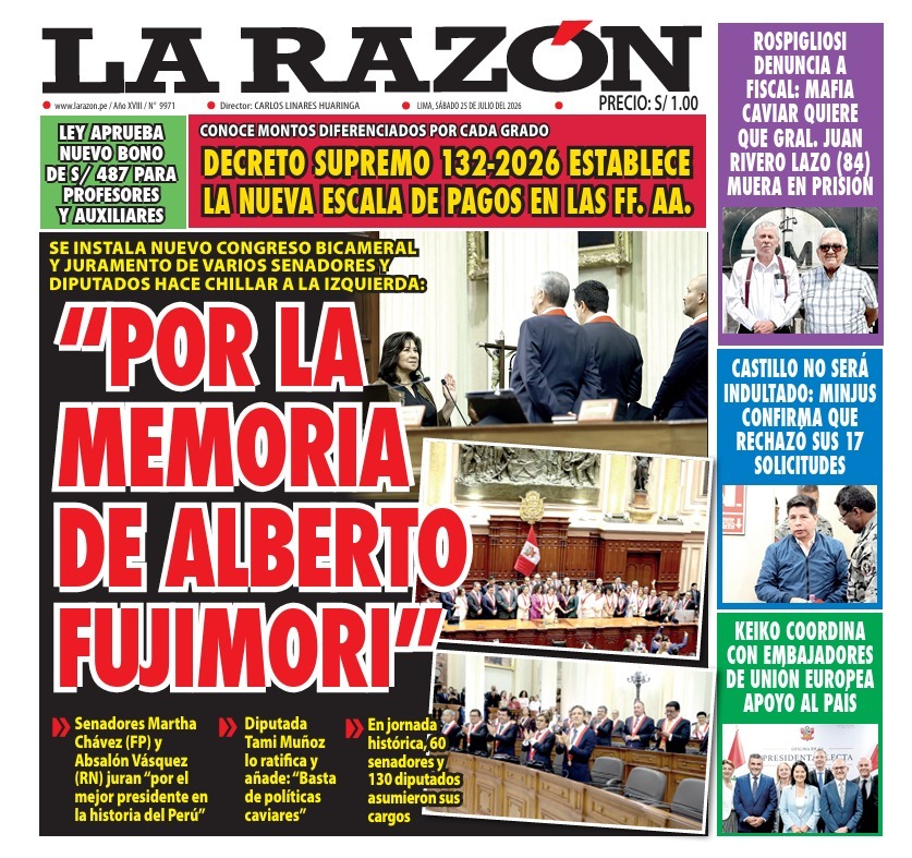 Portada Diario La Razón (25/07/2026)
