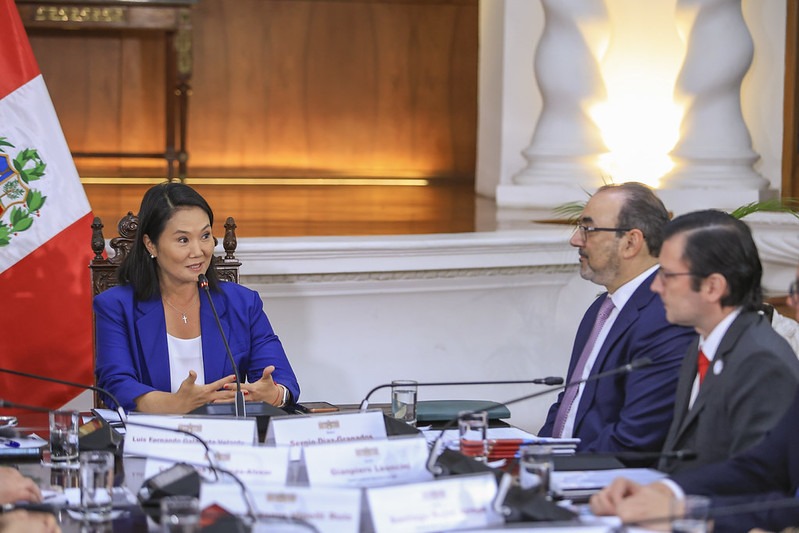 Fujimori anuncia cooperación con CAF para reforzar seguridad ciudadana y prevenir impactos de El Niño
