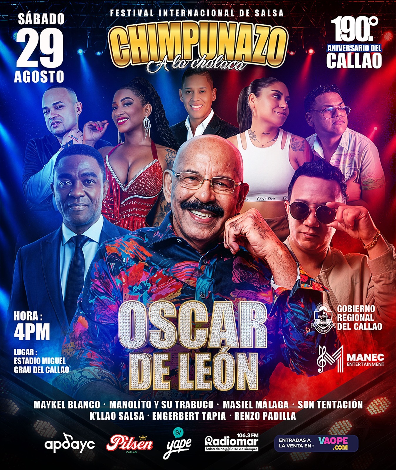 GORE Callao presentó el Festival Internacional de Salsa «Chimpunazo a la Chalaca 2026» con una cartelera de lujo por el 190.° aniversario del Primer Puerto
