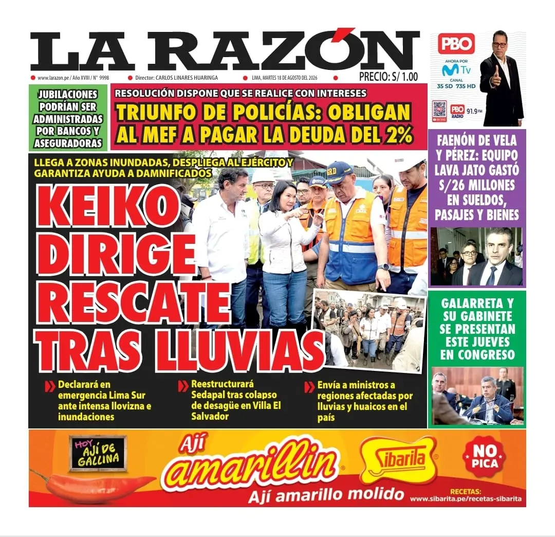 Portada Diario La Razón (18/08/2026)
