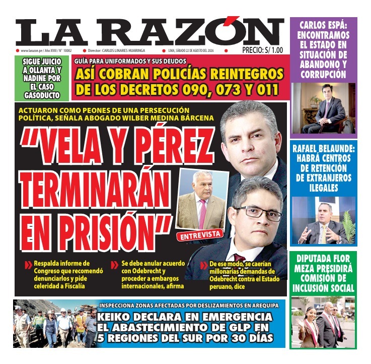 Portada Diario La Razón (22/08/2026)