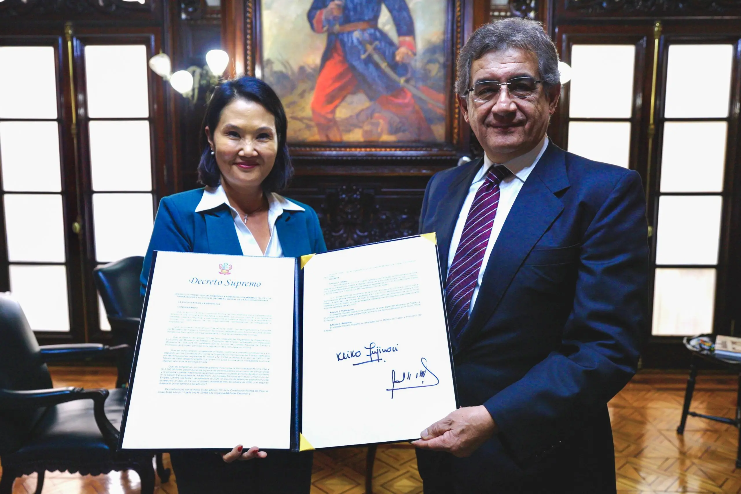 Fujimori confirma aumento de sueldo mínimo a S/1230 desde el 1 de octubre