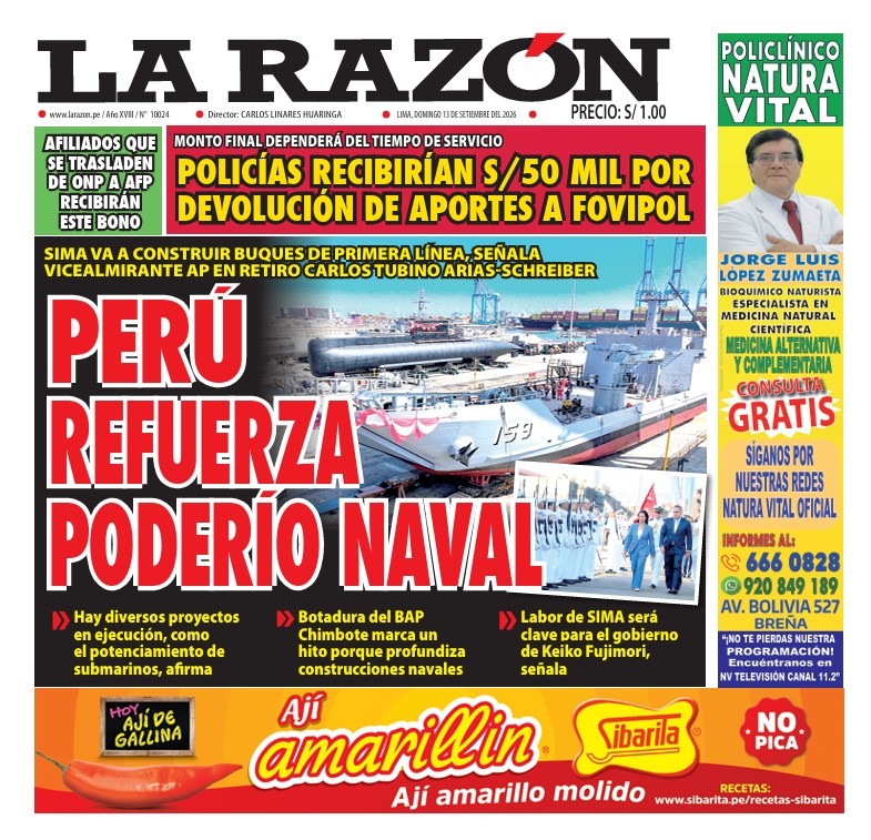 Portada Diario La Razón (13/09/2026)
