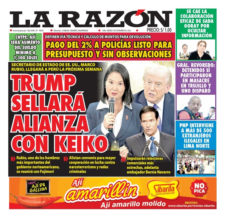 Portada Diario La Razón (5/09/2026)