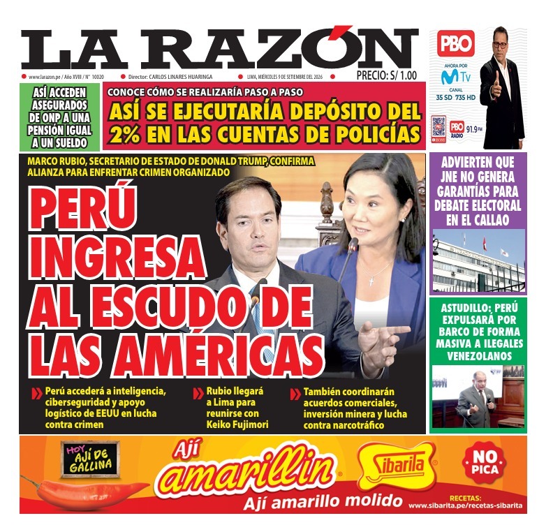 Portada Diario La Razón (9/09/2026)