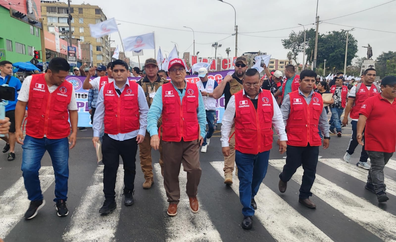 Construcción civil marcha  contra el sicariato