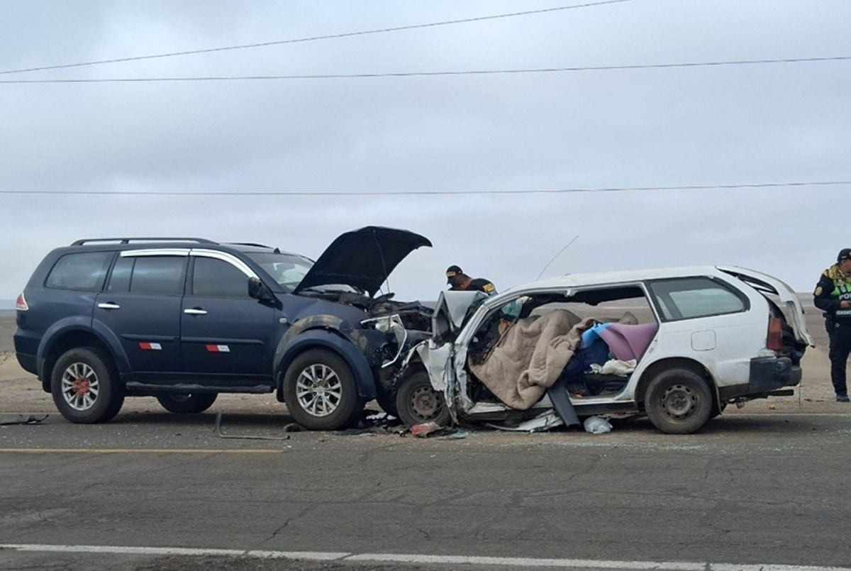 Ica: cinco jóvenes mueren tras choque frontal en la Panamericana Sur