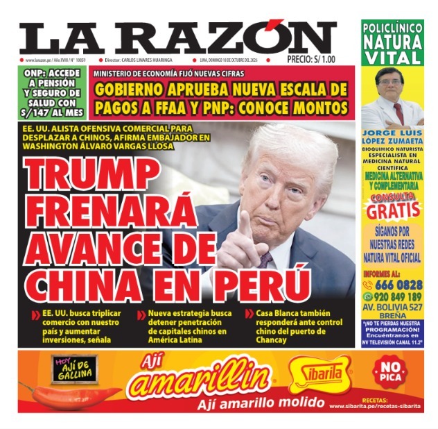 Portada Diario La Razón (18/10/2026)