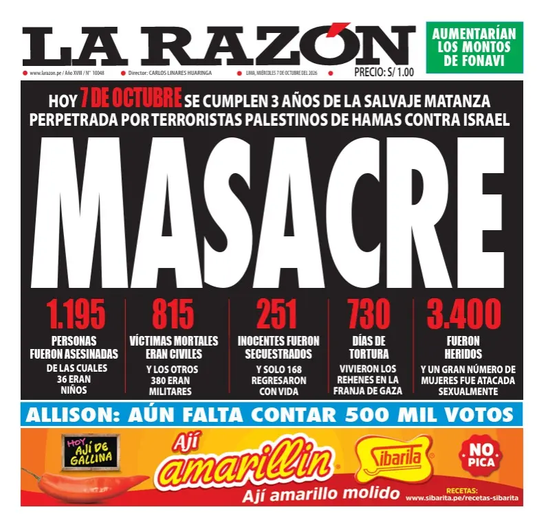 Portada Diario La Razón (7/10/2026)