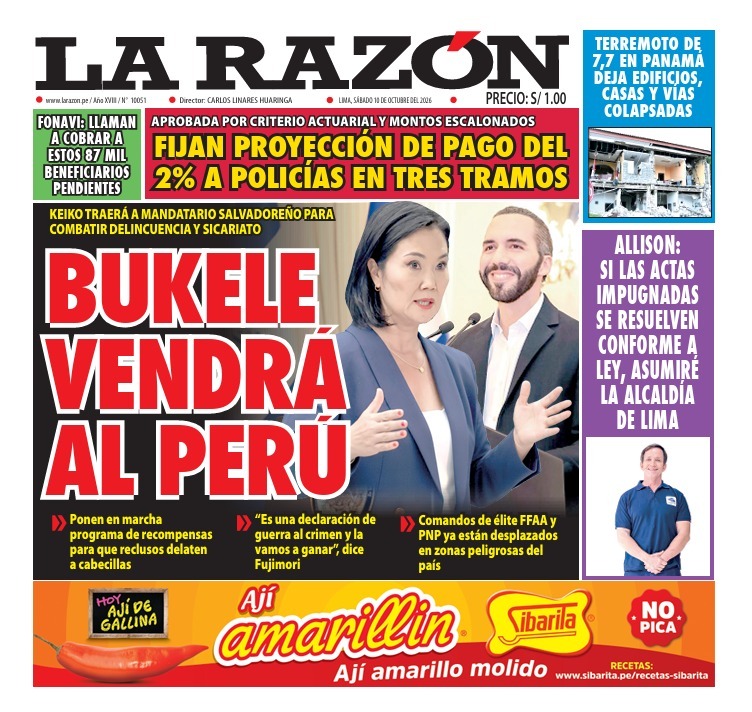 Portada Diario La Razón (10/10/2026)