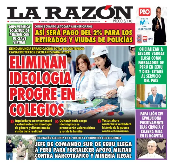 Portada Diario La Razón (15/10/2026)