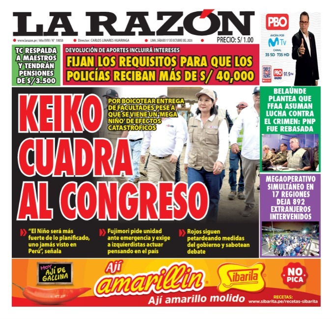 Portada Diario La Razón (17/10/2026)