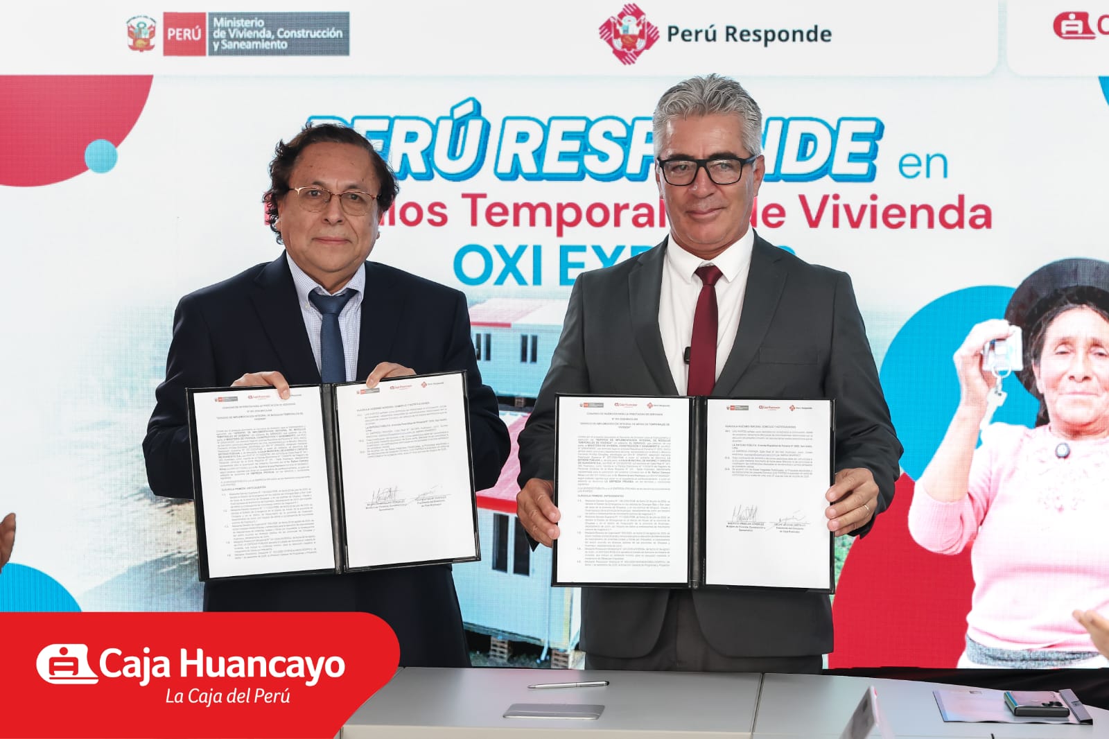 Caja Huancayo y el Ministerio de Vivienda suscriben histórico convenio por S/ 24,46 millones para atender a familias damnificadas de Junín