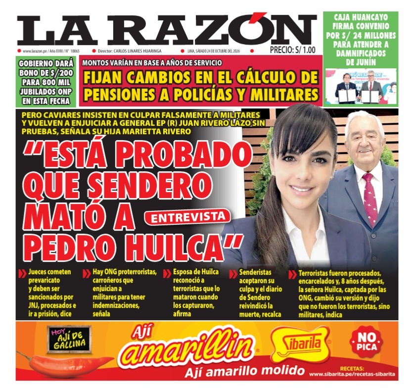 Portada Diario La Razón (24/10/2026)